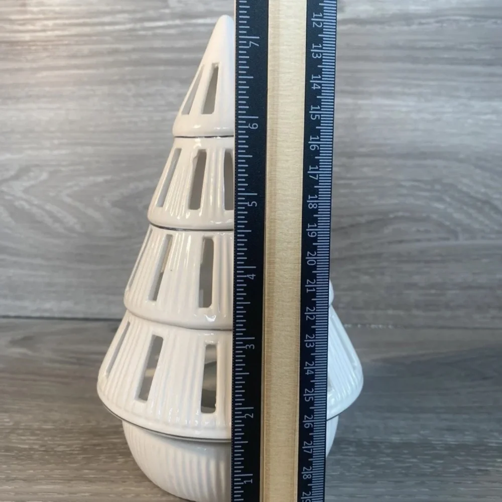 Yankee Candle Tree Luminary Tea Light Candle Holder Set White Ceramic Tree 8